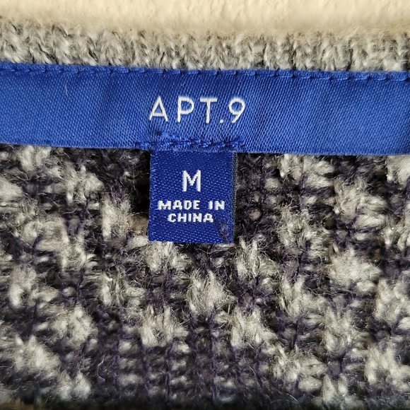 APT.9 Plaid grey and blue long cardigan - Picture 4 of 4